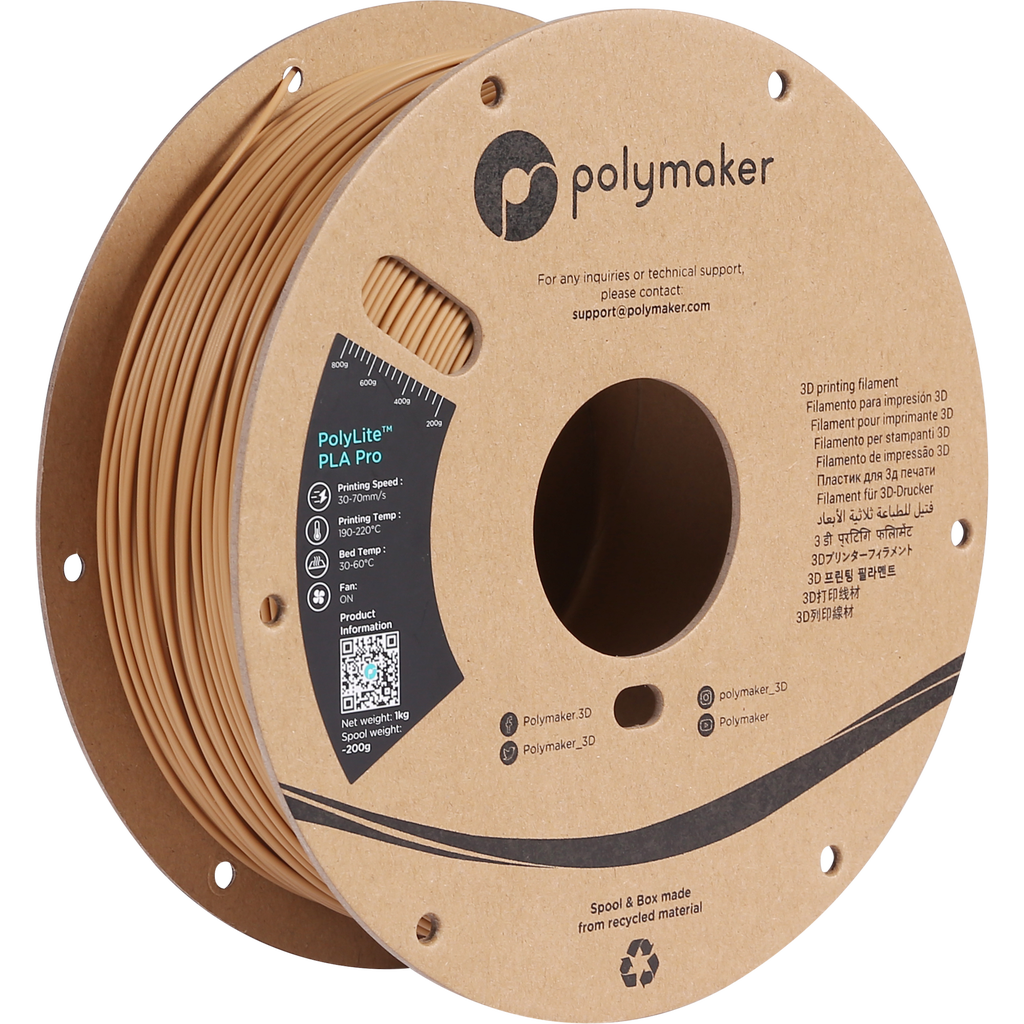 Polymaker PolyLite PLA PRO Army Beige, 1.75mm (1.000 g) | AldorShop